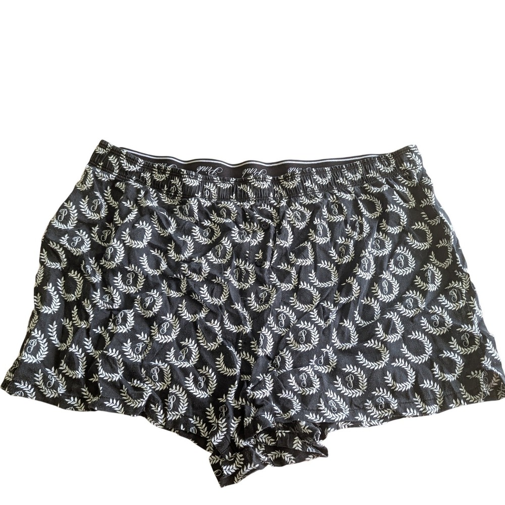 PINK Victoria's Secret Black Laurel Wreath Logo Pajama Shorts Womens Medium